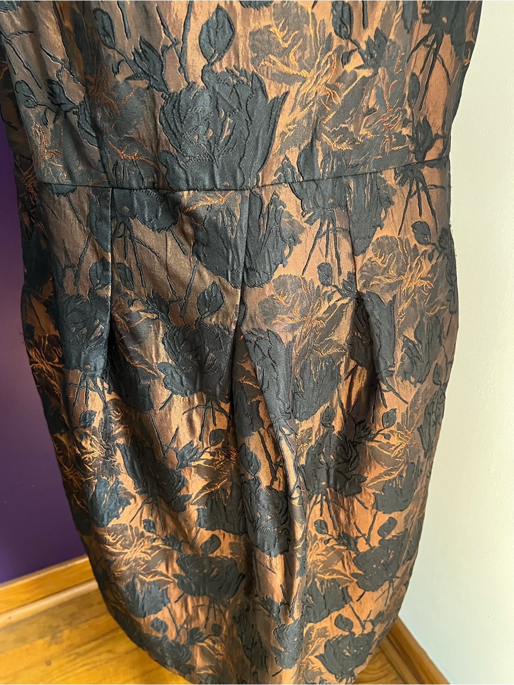 7 for $30 Talbots Sleeveless Black and Brown Floral Jacquard Dress - Picture 5 of 13